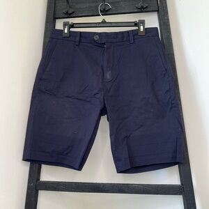 Reiss Dark Blue Flat Front Men's Shorts